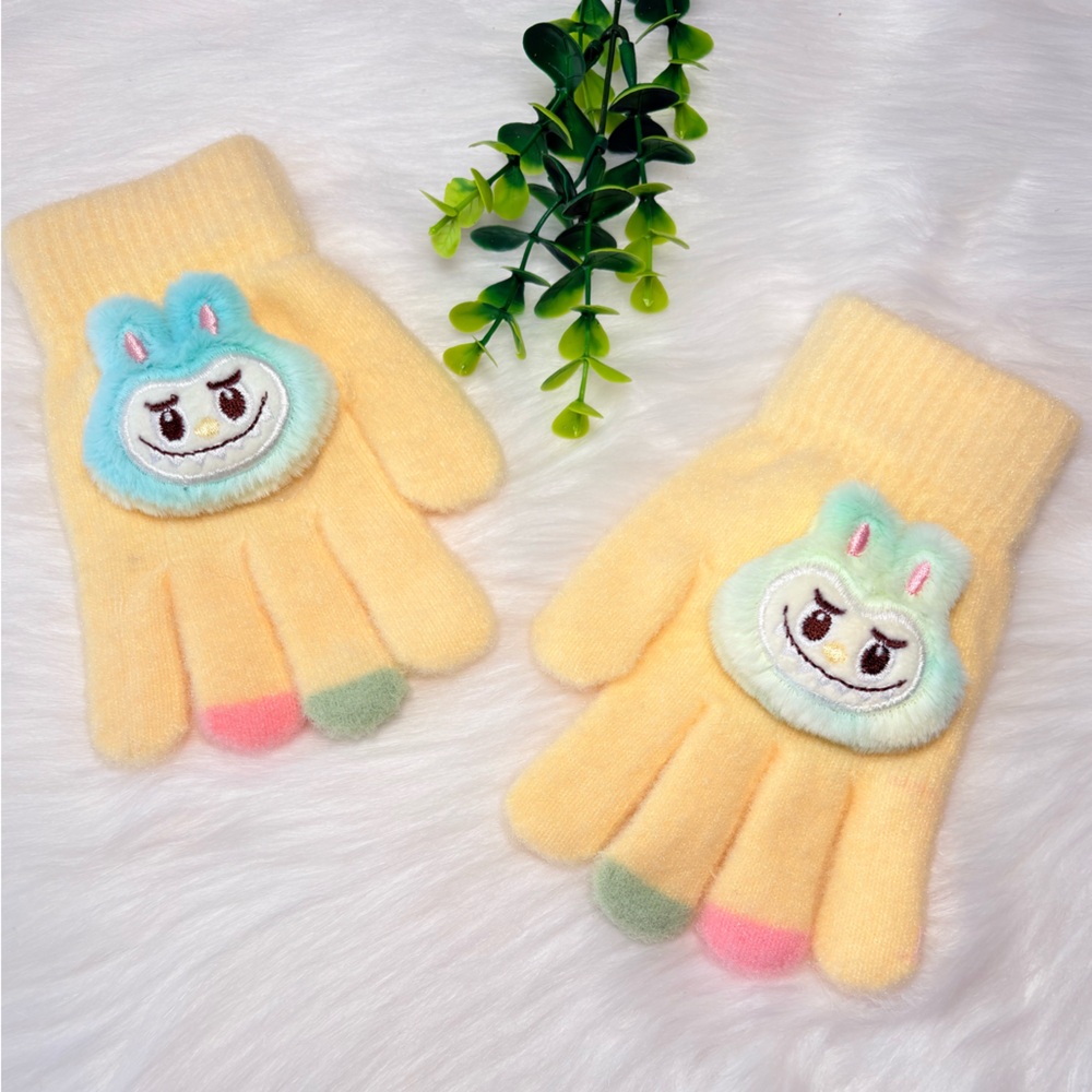 Cute Monster Character Kids Fuzzy‎ Gloves